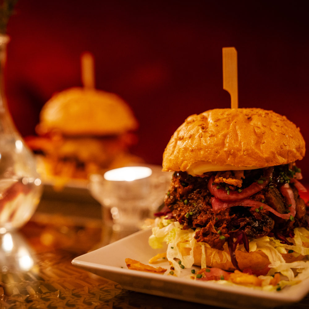 Das Foto zeigt Burger im Restaurant Pans Bebop in Essen Rüttenscheid