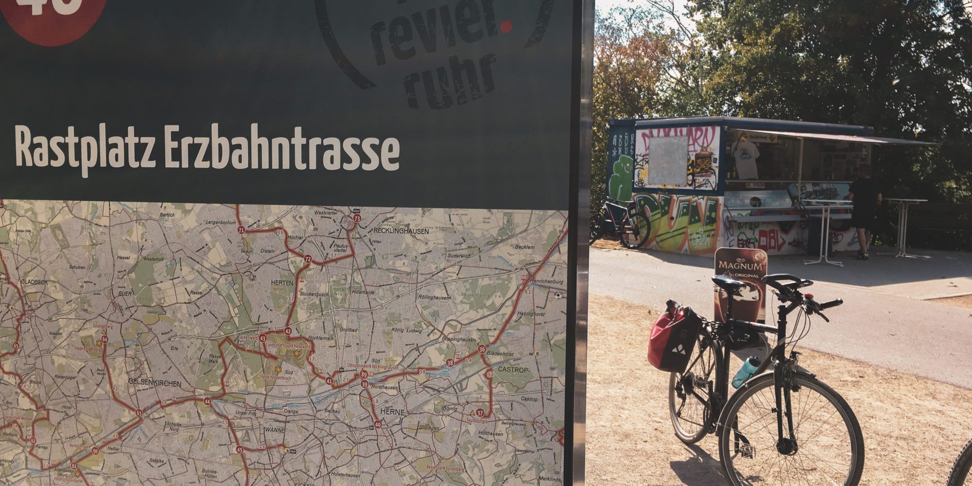 Das Foto zeigt ein Fahrrad an der Erzbahnbude in Gelsenkirchen