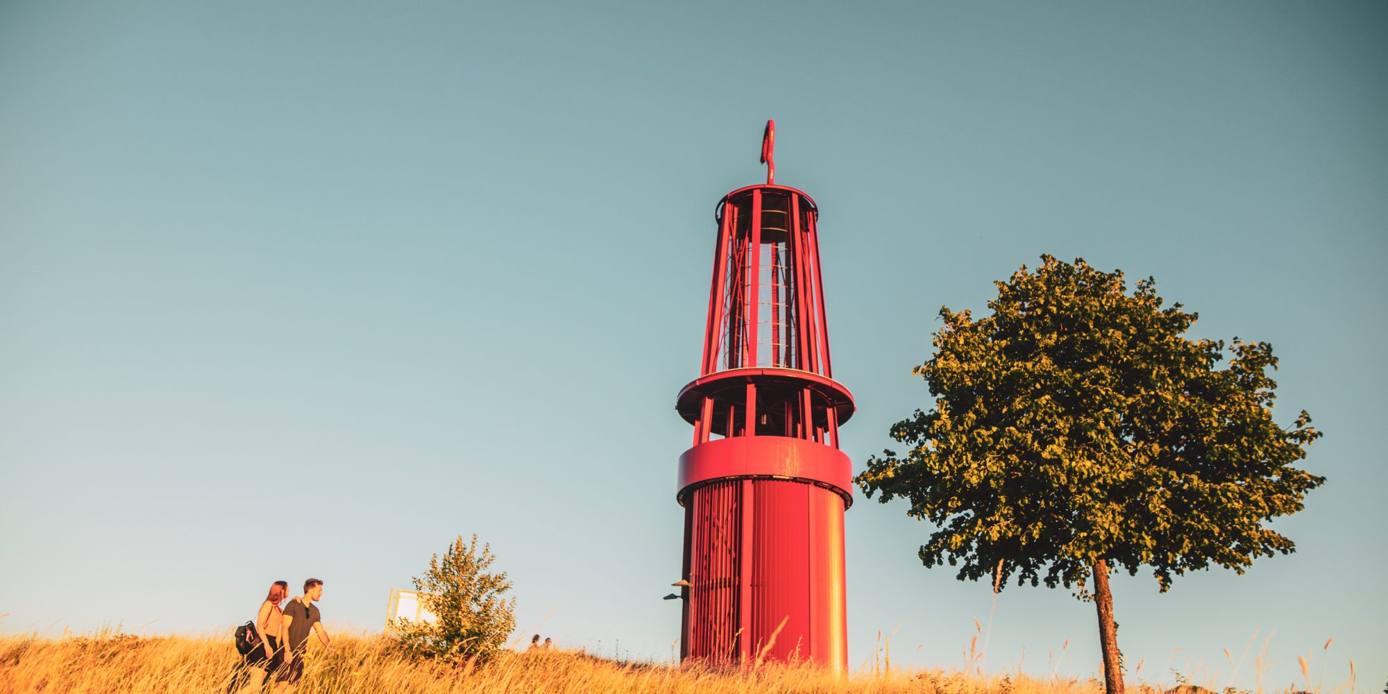 La imagen muestra la lámpara en el montón Rheinpreußen en Moers