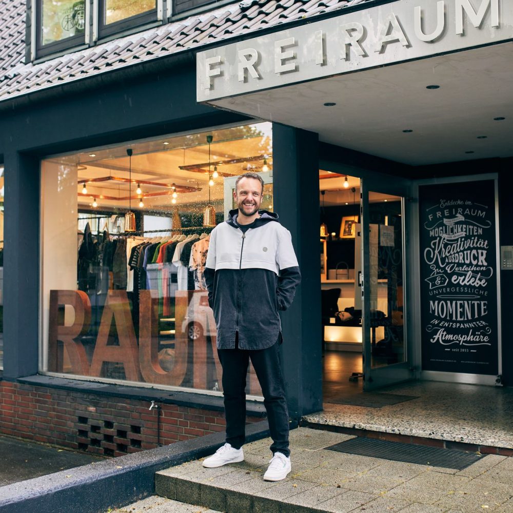 Das Foto zeigt Matthias Bohm, Gründer des Modelabels Grubenhelden in Gladbeck