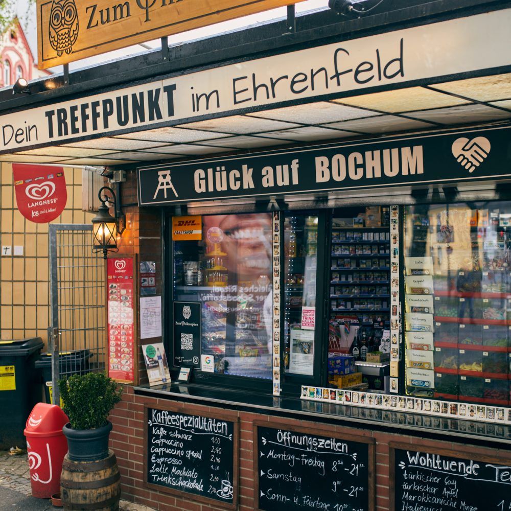 Das Bild zeigt den Kiosk zum Philosophen in Bochum Ehrenfeld