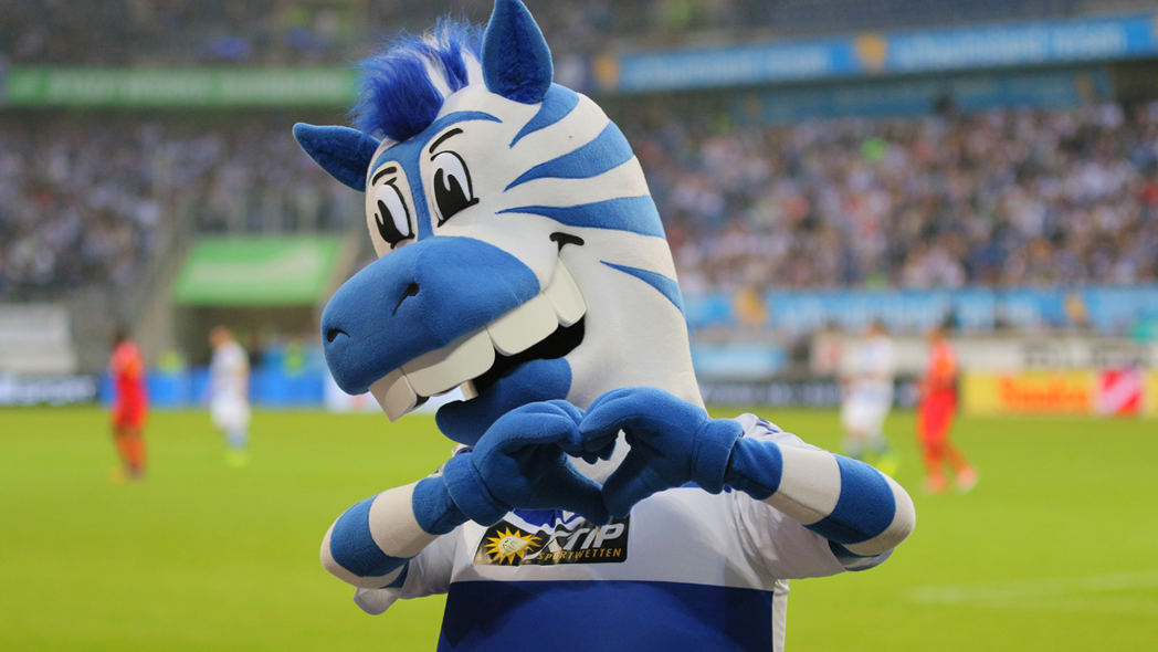 Das Bild zeigt das Maskottchen vom MSV Duisburg